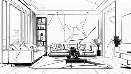 Interior design sketch