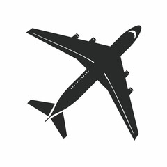 Silhouette of an Airplane Flying High in the Sky Commercial Aircraft Plane