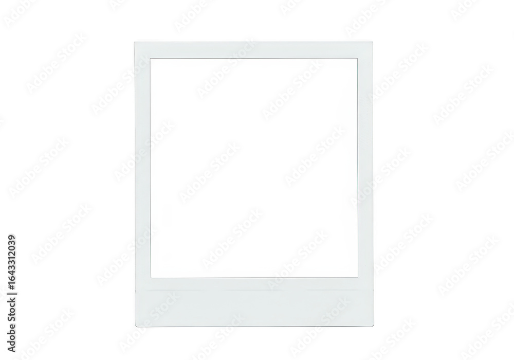 Poster blank white instant photo frame isolated on transparent background, perfect for adding your own memo