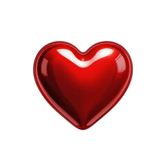 Fototapeta premium Shiny red heart isolated on transparent background