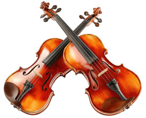 Fototapeta premium Two violins crossed, rich warm tones