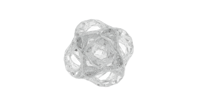 Meticulously rendered ambiguous 3D abstract form with intricate texture, subtle internal depth, cool gray gradients, floating on a transparent background, soft studio lighting, concept of innovation