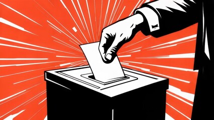 Hand dropping ballot into box