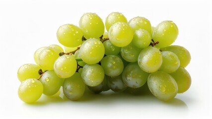 Green grapes with water droplets