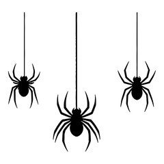 Halloween Spiders and Webs Vector Illustration