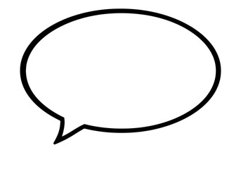Empty oval speech bubble isolated on transparent background, representing communication, dialogue, and thoughts