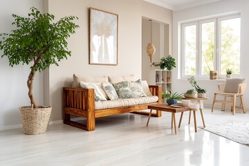 Fototapeta premium Cozy modern living room with elegant furniture 