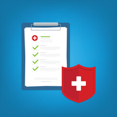 Obraz premium Health insurance protection. Healthcare concept. Vector illustration flat design 