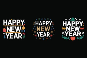 Happy New Year Celebration Graphics holiday festive