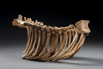 Ancient Animal Ribcage: A Detailed Study of Vertebrae and Bones