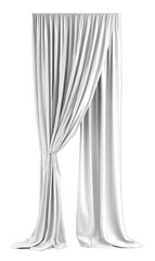 Full-length white curtain, draped
