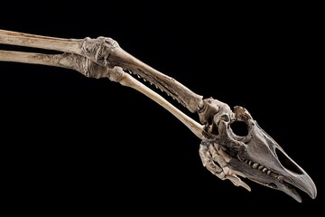 Obraz premium Bird Skeleton Wing and Skull Specimen