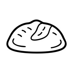 Black and White Outline Fast Food and Street Food Icons &mdash; Burger, Hot Dog, Pizza Slice, Whole Pizza, Taco, Sandwich, French Fries, Fried Chicken Drumstick, Sushi Roll, Noodles in Takeout Box, Kebab Sk