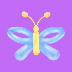 Butterfly balloon animal cute illustration