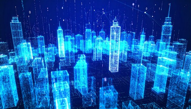 Digital city skyline - Powered by Adobe