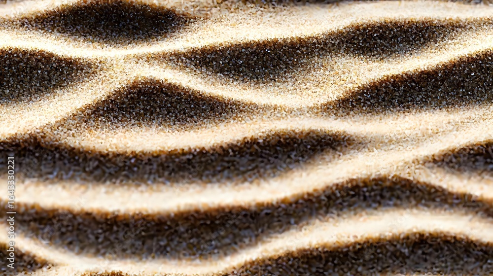 Aufkleber mesmerizing sand waves pattern created by wind in desert, natural abstract background with smooth cu