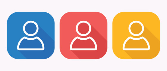 Diverse User Profile Icons on Rounded Squares Representing Communication and Online Connections