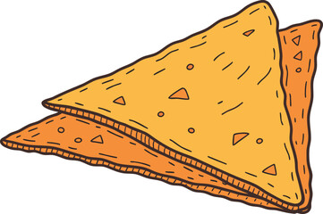 Doritos Chips Isolated on White Background. Crispy Doritos Tortilla Chips Snack Illustration. Tasty Doritos Corn Chips Food Clipart. Doritos Chips Crispy Crunchy Snack Design. Mexican Style Doritos