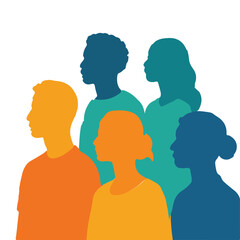 Diverse Group of People Silhouettes