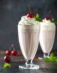 Cherry milkshake dessert refreshment