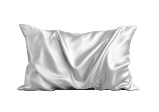 Blank, light gray silk pillow, draped
