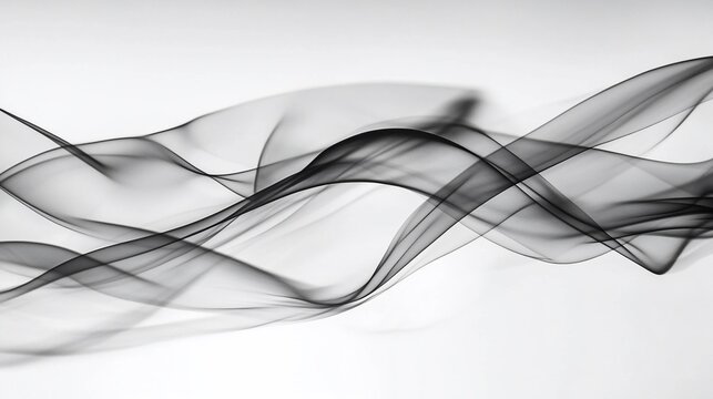 Abstract black and white flowing lines creating a soft and dynamic composition