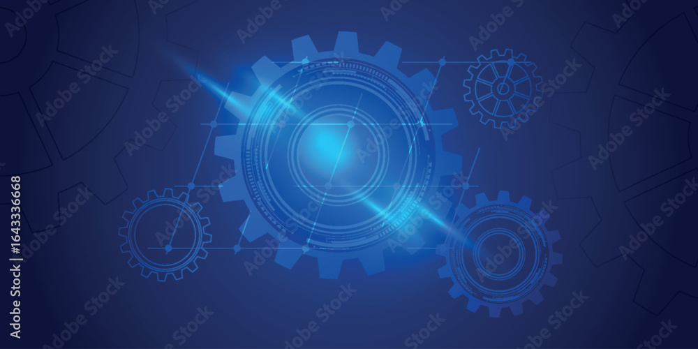 Aufkleber abstract background of modern technology with gear mechanism concept. vector illustration of digital