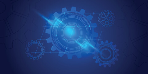 Abstract background of modern technology with Gear mechanism concept. Vector illustration of digital and futuristic technology. Eps. 5
