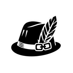 Bavarian Hat Silhouette with Feather