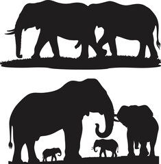 set of elephant family