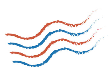 PNG wavy postage stamp lines, transparent background