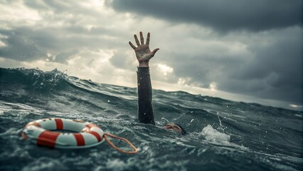  Despair drowning hand underwater danger help accident on urgency sos dangerous water background of emergency problem rescue ocean swimming warning risk or saving life reaching hopeless alone concept.