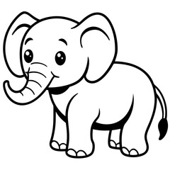 Fototapeta premium elephant cartoon coloring page