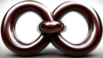 Dark brown infinity symbol, glossy, 3D