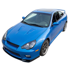 Blue Car PNG &ndash; Front and Top View Realistic Vehicle Isolated on Transparent Background