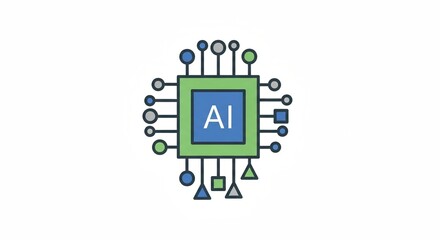 Futuristic AI chip symbolizing advanced technology and smart innovation