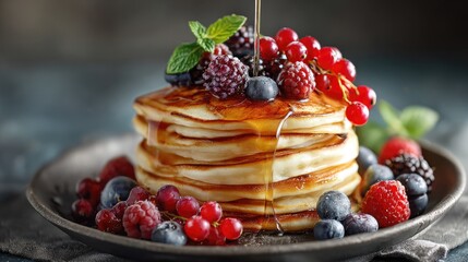 pancakes with fresh berries