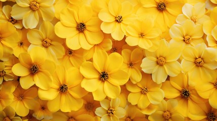 Wall of bright yellow flowers background