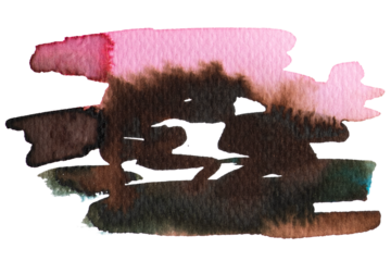 Mixed watercolor brush paint transparent png