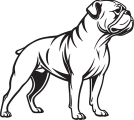 Fototapeta premium Bull dog vector art silhouette image