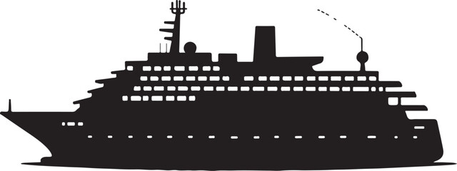 Obraz premium Luxury Yacht Silhouette Vector