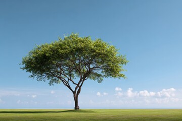 Obraz premium Elegant tree silhouette against a pristine background for nature enthusiasts and landscape designers, ideal for tranquil outdoor themes and eco-conscious projects
