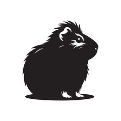 guinea pig vector silhouette clip art logo design illustration. guinea drawing icon set collection.