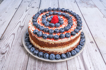 Red Velvet with Whipped Cream: Light frosting of fresh whipped cream and Wild Maine Blueberries