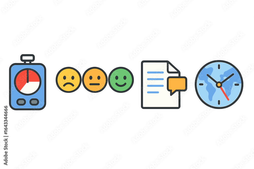 Poster tools for measuring time and feedback during a productivity session for effective task management