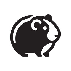 guinea pig vector silhouette clip art logo design illustration. guinea drawing icon set collection.