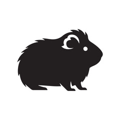 guinea pig vector silhouette clip art logo design illustration. guinea drawing icon set collection.