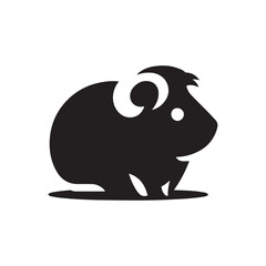 guinea pig vector silhouette clip art logo design illustration. guinea drawing icon set collection.