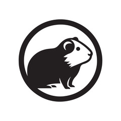 guinea pig vector silhouette clip art logo design illustration. guinea drawing icon set collection.