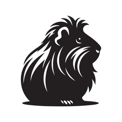 guinea pig vector silhouette clip art logo design illustration. guinea drawing icon set collection.